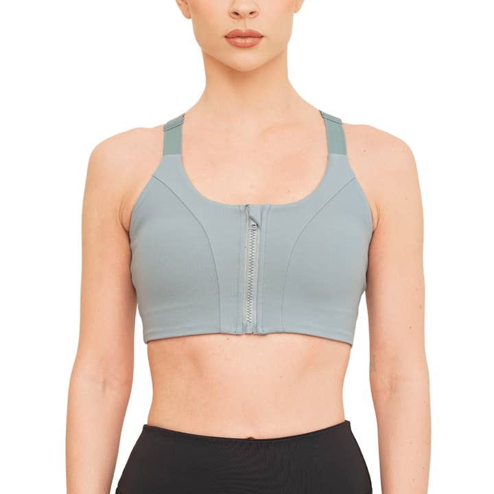 Högpresterande sport-bh med blixtlås fram för wholesale av Oya Femtech Apparel