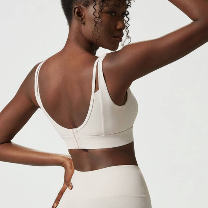 Low Back Sports Bra with Back Clasp for wholesale by Active by Anna-Kaci