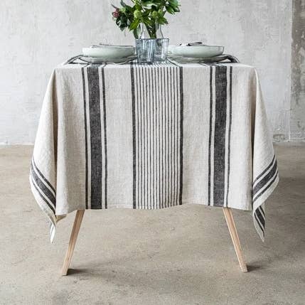 Linen Tablecloth Black Provence for wholesale by LinenMe