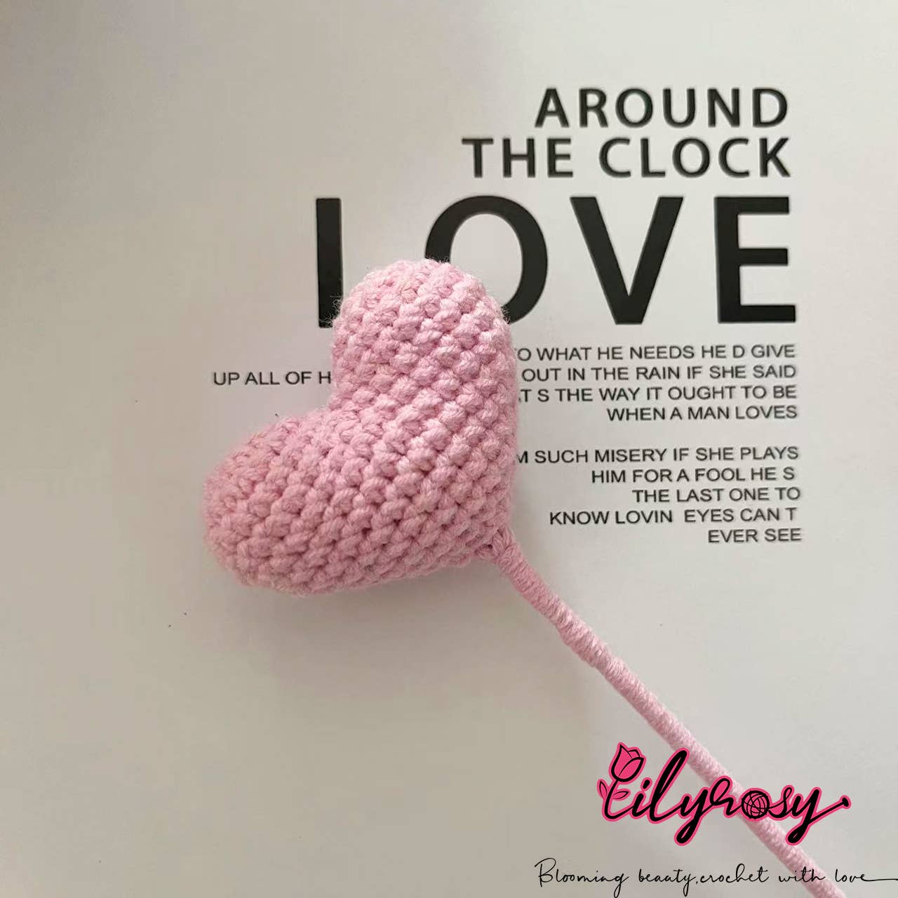 Lilyrosy（Duty free) – Flores artificiais por atacado – Lilyrosy Coração em Crochê, Presentes Artesanais3