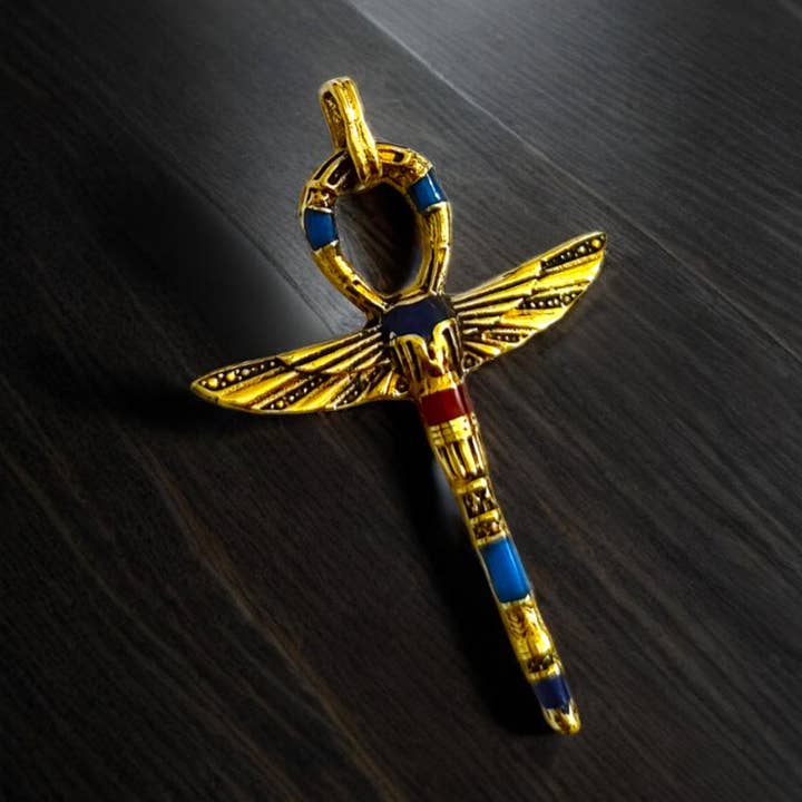 Gold Key Of Life Ankh Pendant for wholesale by ALADDIN'S LAMP JEWELRY