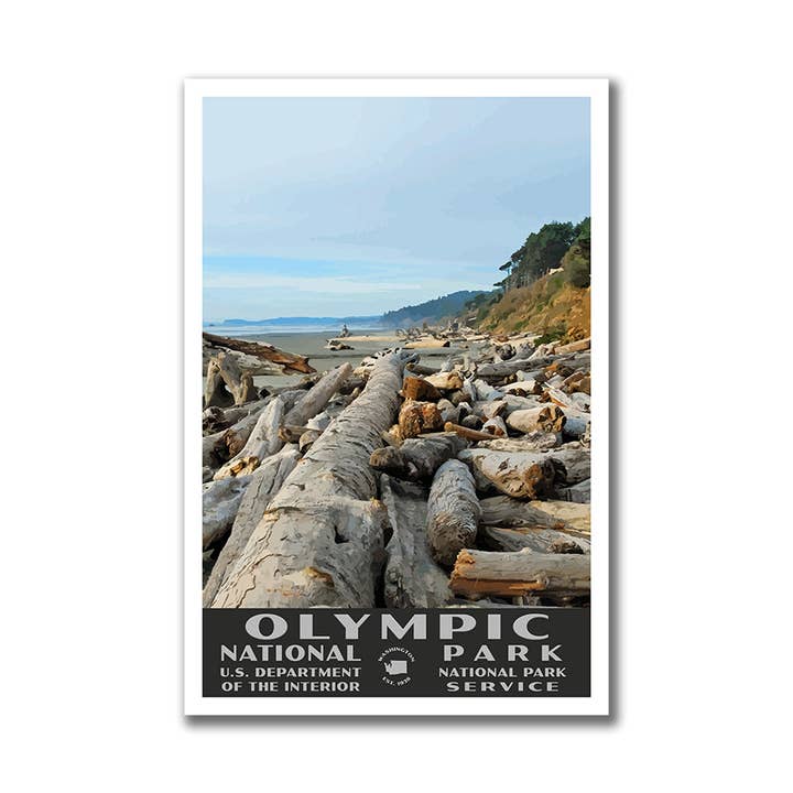 Affiche du parc national olympique-WPA (plage de Kalaloch) - WS pour la vente par Just Go Travel Studios