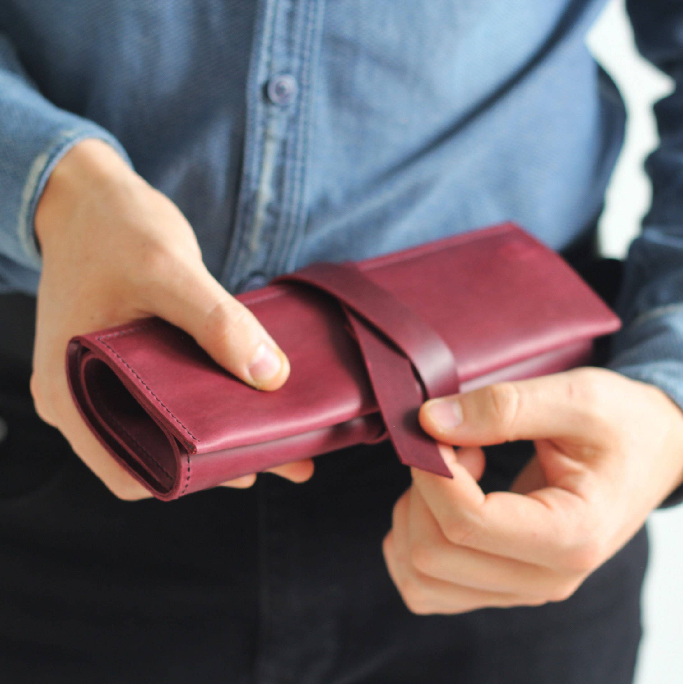 Pol Leather Studio - Wholesale Pencil Case/Pouch - Pencil Roll, Leather Pencil Case,  Leather Roll Case3