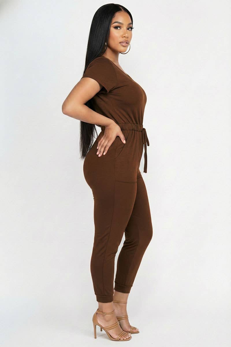 CAPELLA APPAREL - Wholesale Jumpsuit - Women's - Two-way Shoulder Drawstring Jumpsuit14