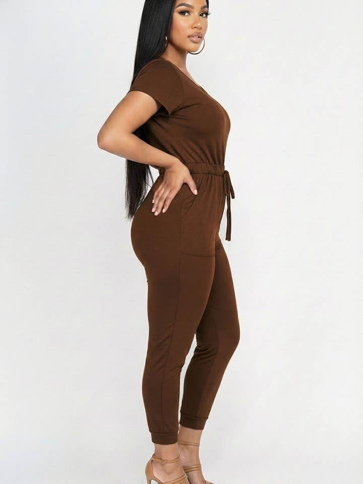 CAPELLA APPAREL - Wholesale Jumpsuit - Women's - Two-way Shoulder Drawstring Jumpsuit14