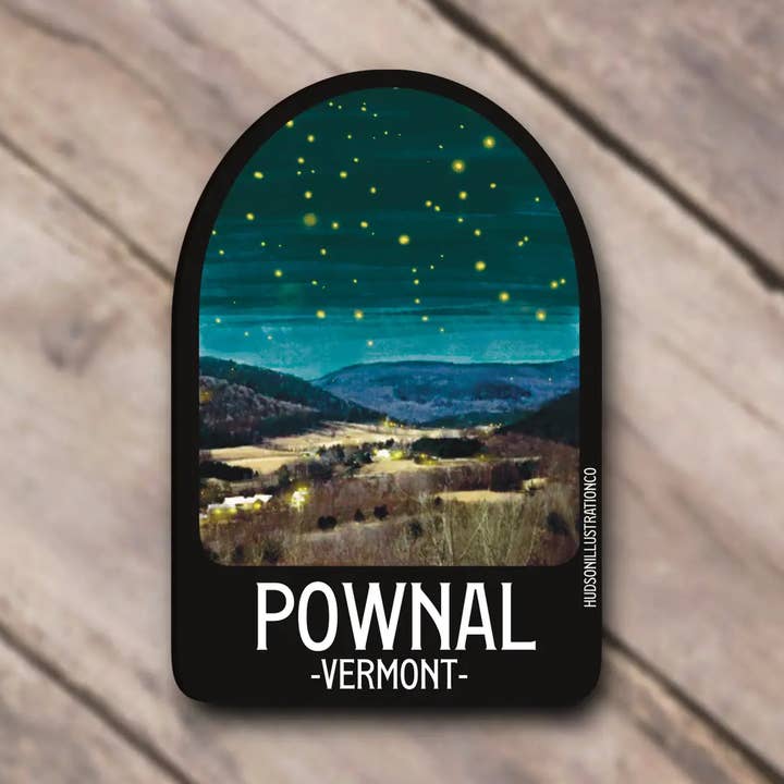 Pownal Vermont - Klistermærke/Magnet/Print/Postkort for engroshandel hos Hudson Illustration Co - About Town Co