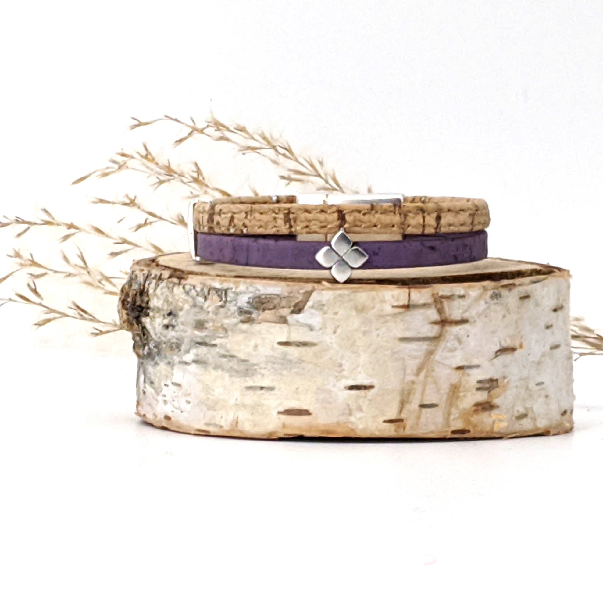 Elisabetta Studio - Wholesale Bangle Bracelet - Four Petal Flower - Classic Cork Bracelet0