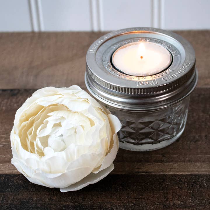 Mason Jar Lifestyle - Wholesale Candle Holder - Tea Light Holder Metal Lid Insert for Mason Jars 6 Pack