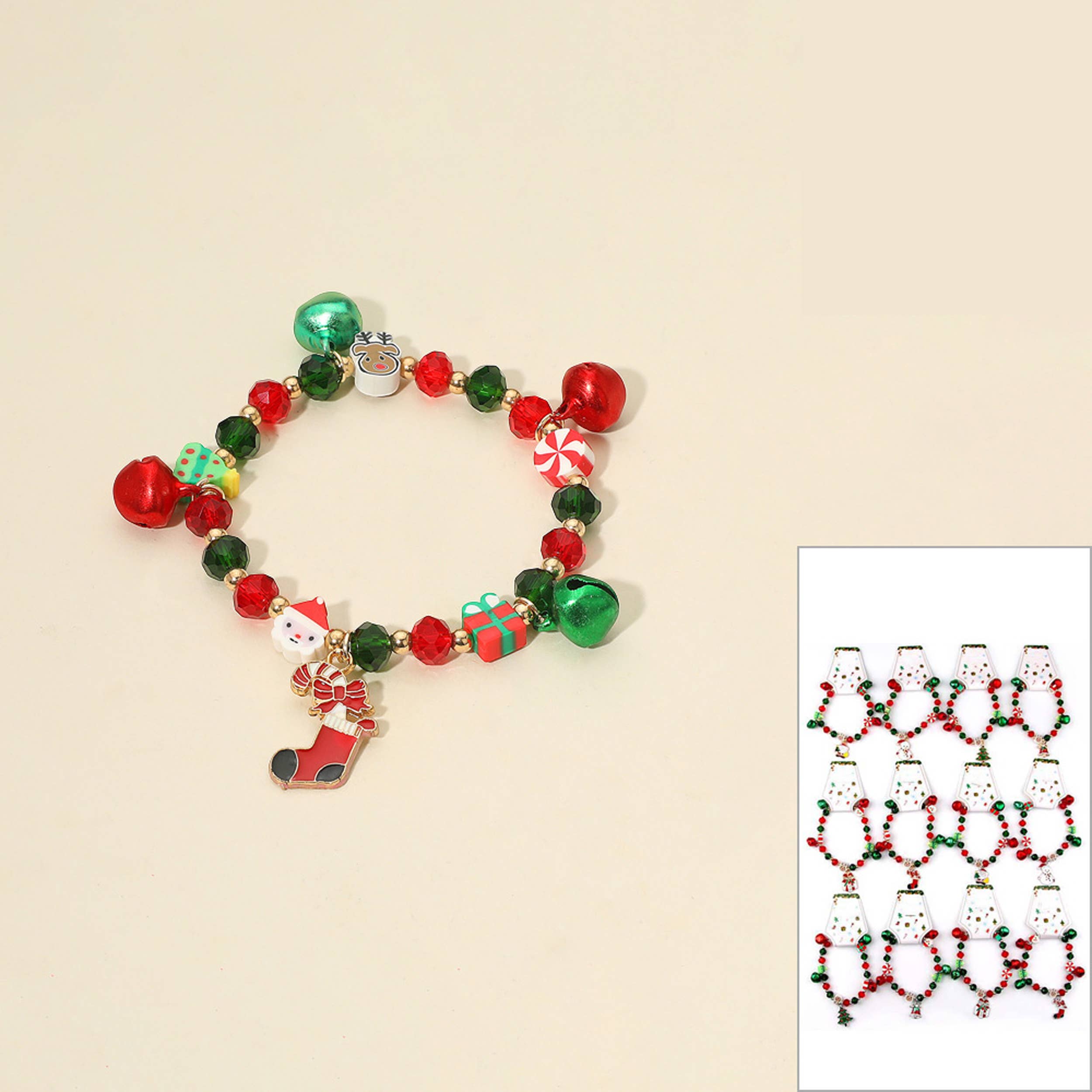 Loogai - Wholesale Armband met kralen - Kinderen - Kerstcharm Kralenarmband Voor Kinderen - Assorti