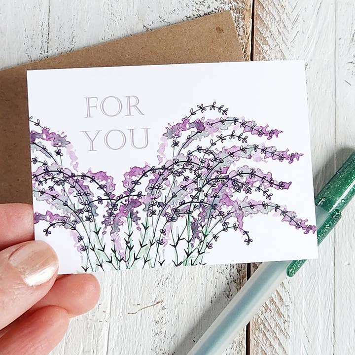 The Painted Pen - Wholesale Birthday Card - Lavender Mini Cards4