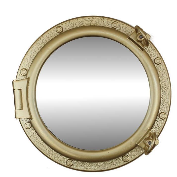 Hampton Ironworks - Vente Miroir mural - Miroir hublot finition dorée 20 po1