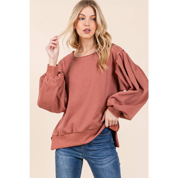 Cotton Loose Fit Balloon Long Sleeve Top for wholesale by LIME N CHILI