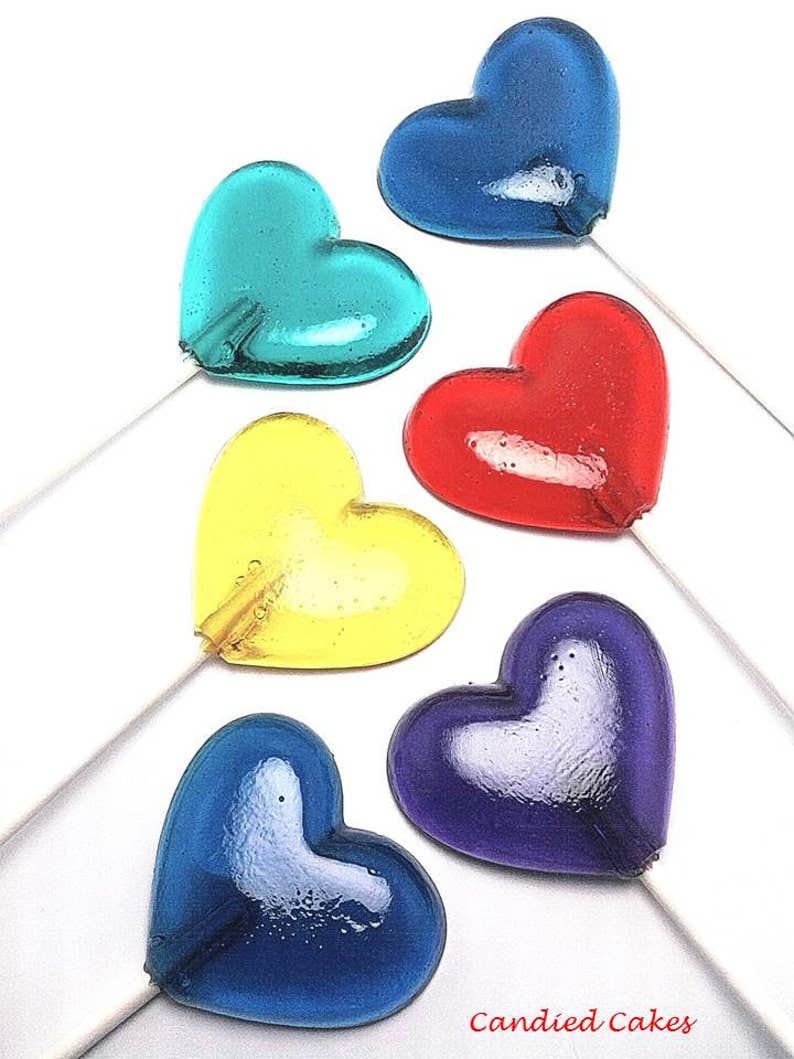 Lollipops by Candied Cakes - Wholesale Lollipop - 2" HEART LOLLIPOPS1