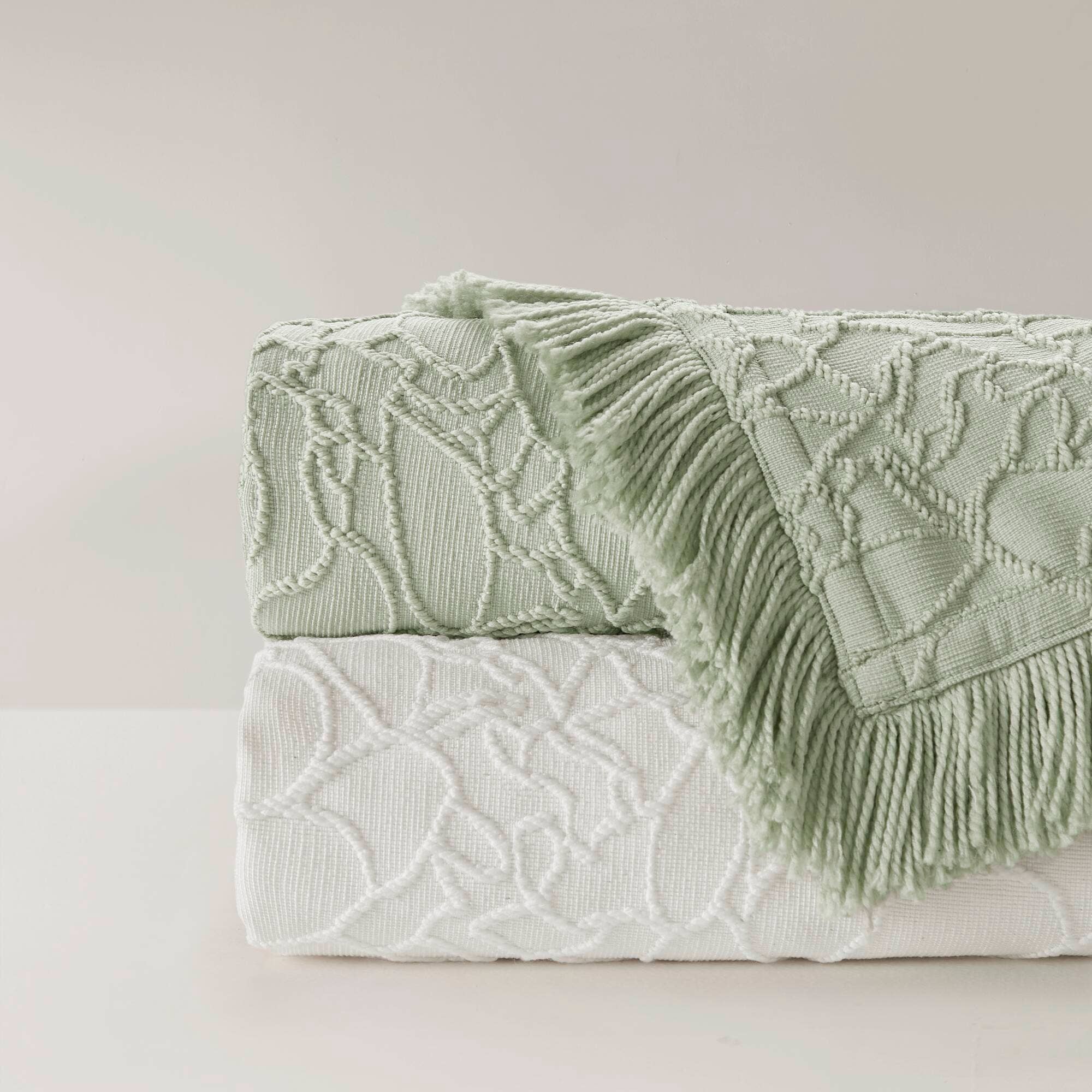 Olliix - Wholesale Bedding Set - 3 Piece Floral Oversized Bedspread Set, White11