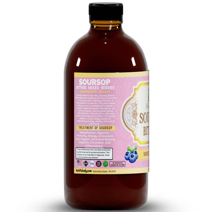 Herb To Body - Wholesale Oral Supplement/Vitamin - Soursop Bitters Mixed Berries – Immune & Digestive Support