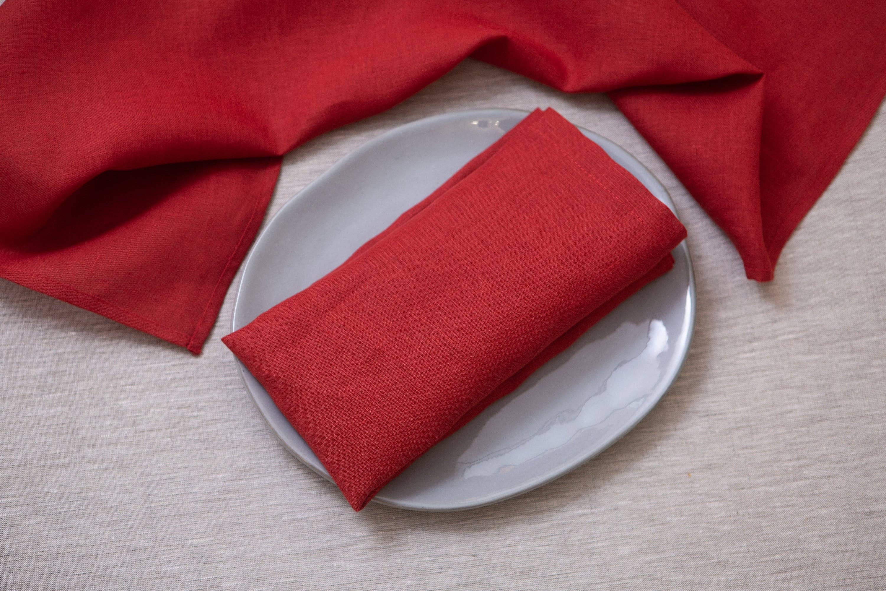 CoolLinen - Vente Serviettes de table en tissu - Serviettes en lin biologique de couleurs variées. Taille DÎNER.7