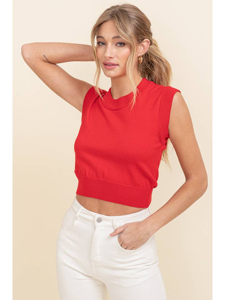 Cloud Ten - Wholesale Knit Sweater - Women's - CSW9821 - Women's Rib Neck Knit Sweater
