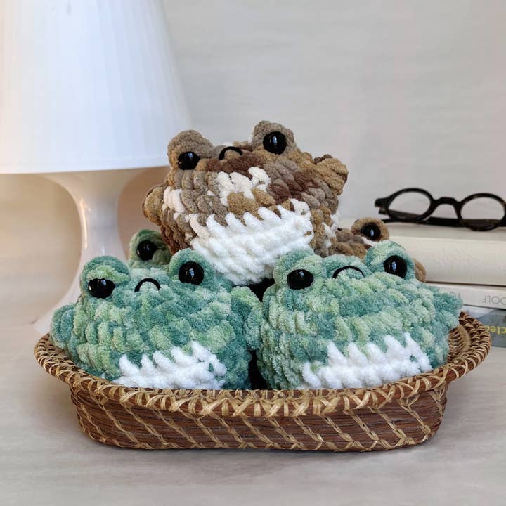 Garry the Grumpy Frog for wholesale by Snails Do Crochet