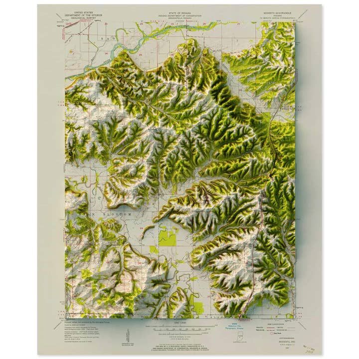 Modesto, Indiana for wholesale by Scott Reinhard Maps