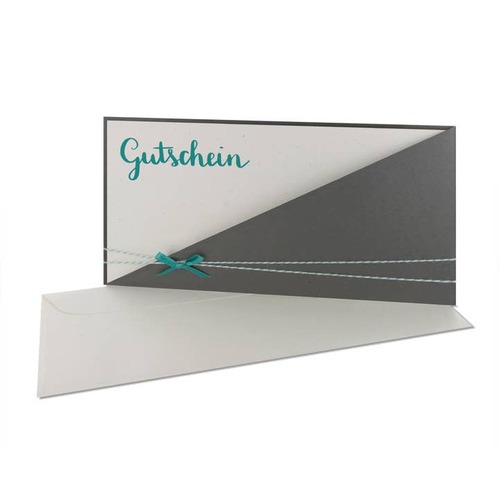Gutschein Kartentasche Grau in verschiedenen Farben für den Großhandel von à la carte - Kartenmanufaktur