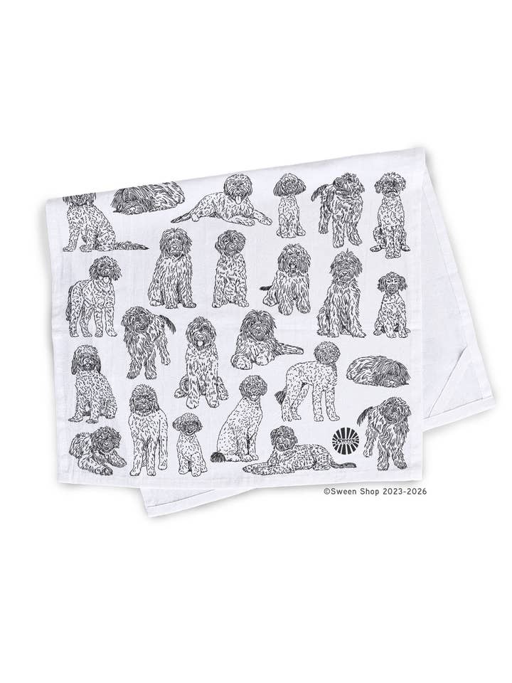 Golden Doodle Tea Towel - 100% Premium Cotton Kitchen Dish Cloth for wholesale by Sween Shop