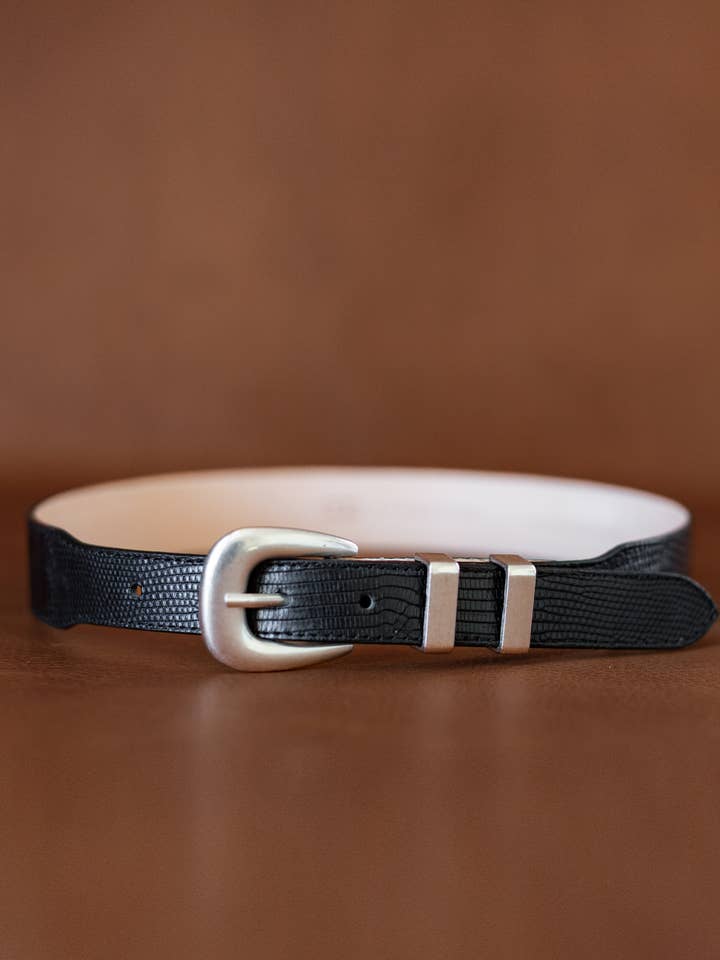 WHOLESALE TAPERED LIZARD BELT for wholesale by Crossbow Leather