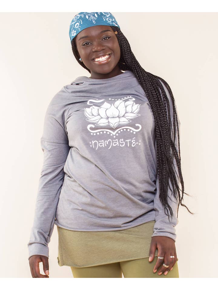 Soul Flower - Wholesale Hoodie - Women's - Namaste Lotus Cowl Yoga Hoody8