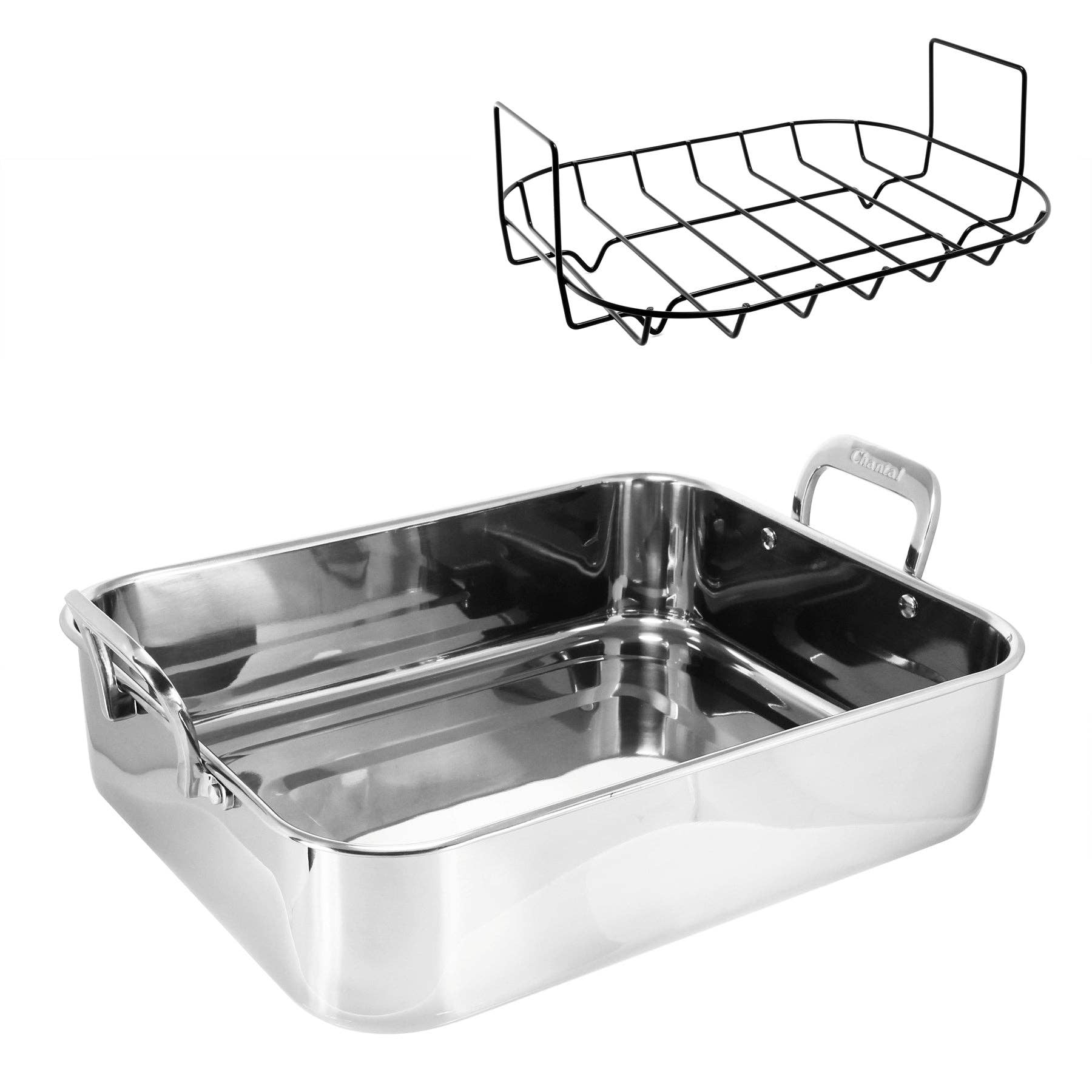 Chantal Cookware - Wholesale Roaster - Stainless Steel Roaster with Nonstick Rack3