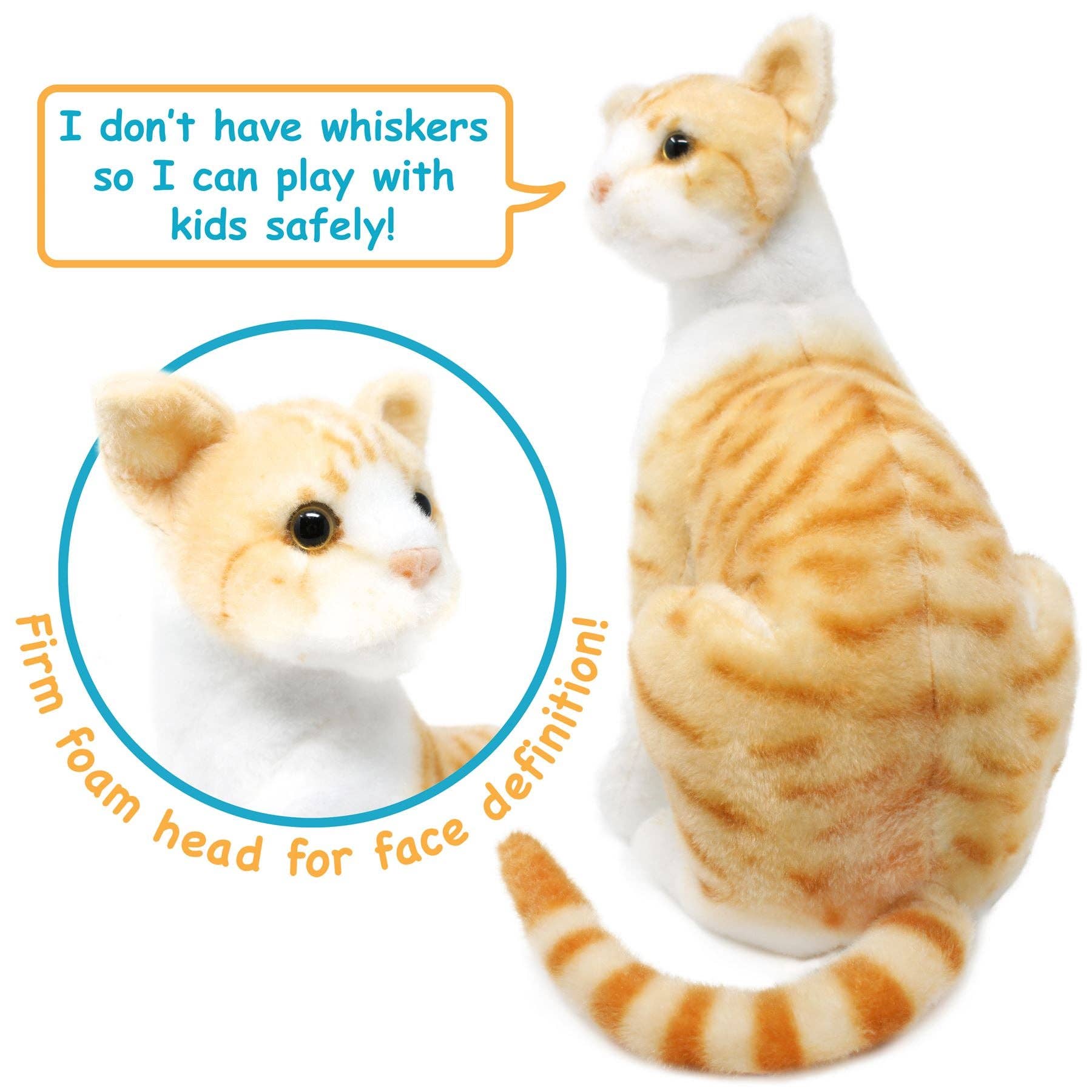 VIAHART Toy Co. - Vente Peluche – enfant et bébé - Tobias le chat tigré orange | Peluche 13 pouces3