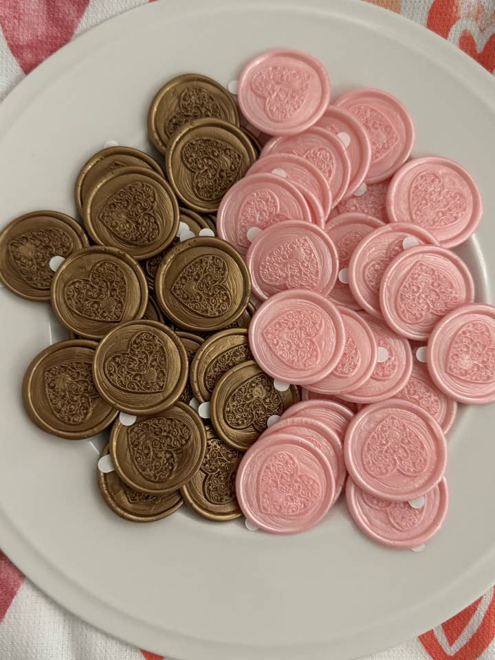 Heart Wax Seal Stickers For Wedding Invitations for wholesale by Designs by Ashlyn Rose