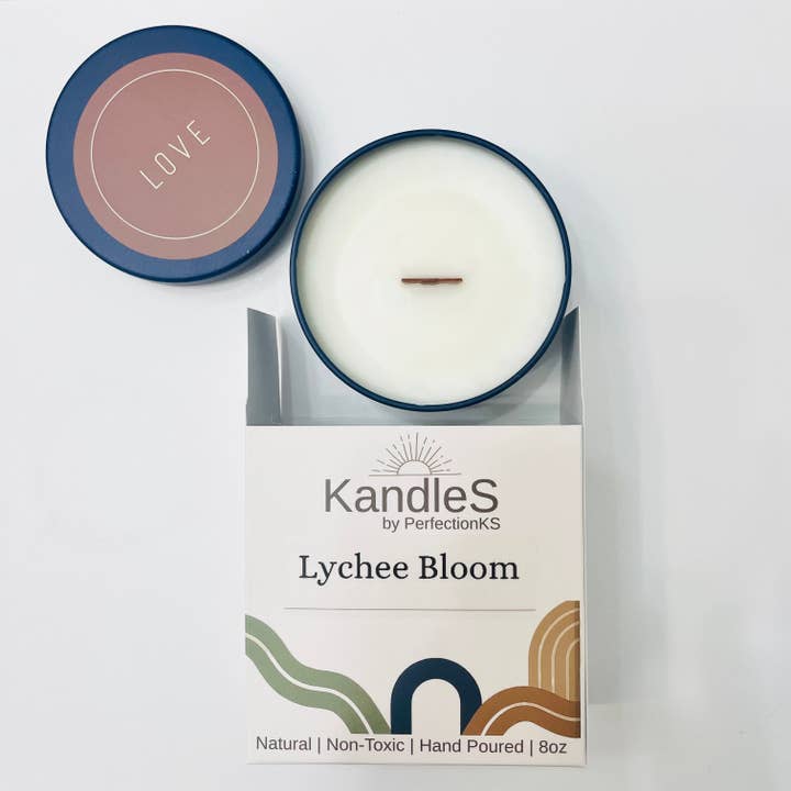 Lychee Bloom Luxury Candle | Eco-Friendly Clean-Burning Wooden Wick Candle for wholesale by PerfectionKS