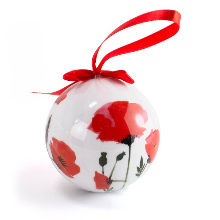 MUSEUM WEBSHOP - Wholesale Ornament - Christmas Ball, Poppies, aquarelle, WMM, unbreakable