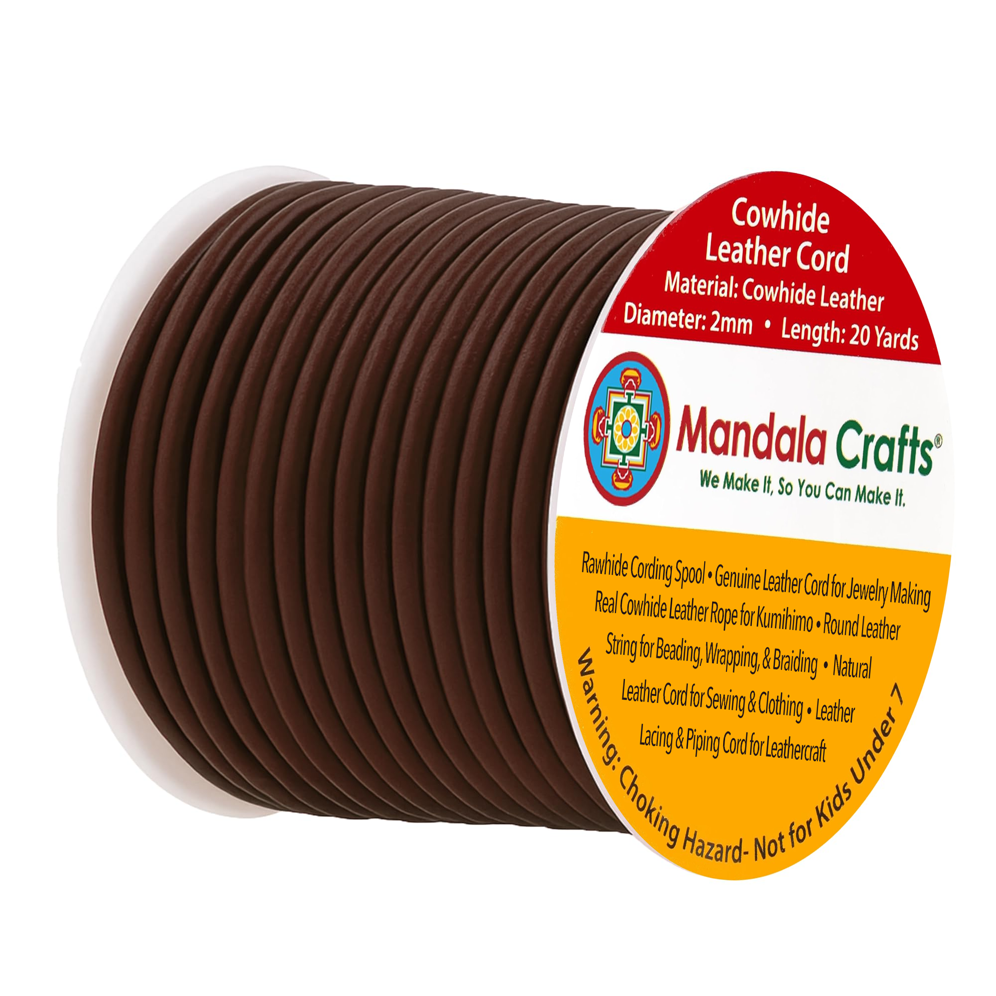 Mandala Crafts - Wholesale Craft Supplies - Mandala Crafts Round Cowhide Genuine Leather String Cord, Natural Rawhide Rope for Jewelry Making, Kumihimo Braiding, Shoelaces46