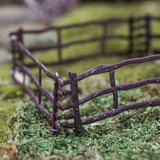 Factory Direct Craft - Wholesale Decorative Tabletop Object - 5"  x 1-3/8" Mini Plastic Farm Fence - Pack of 4 Sections1