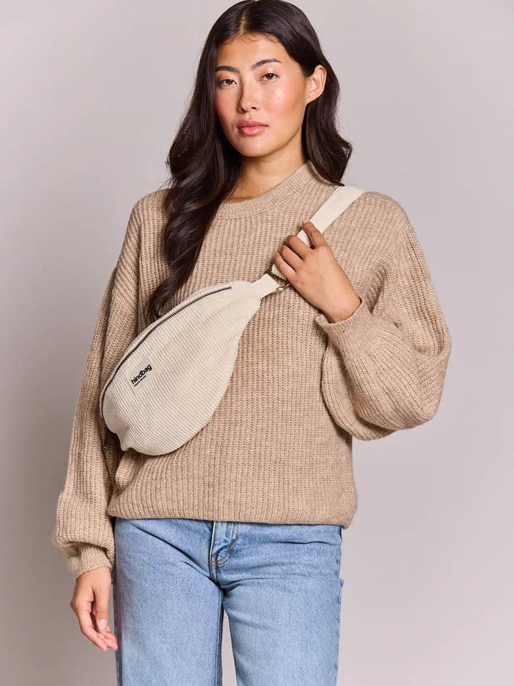 Sasha Velours Beige Fanny Pack for wholesale by Hindbag