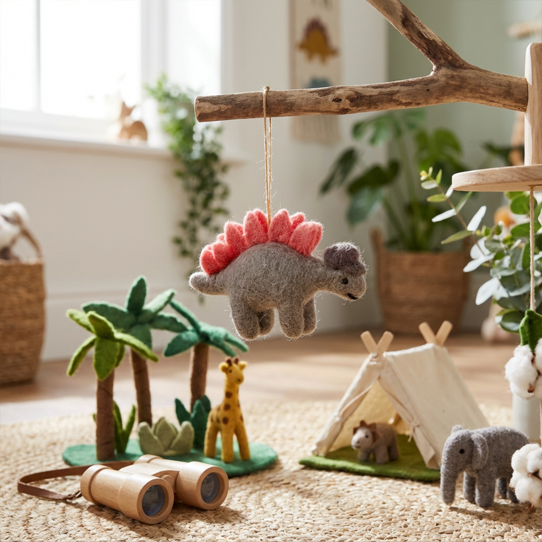 Felt So Good – wholesale Ornament – Handmade Felt Hanging Digby Dinosaur Felt Decoration3