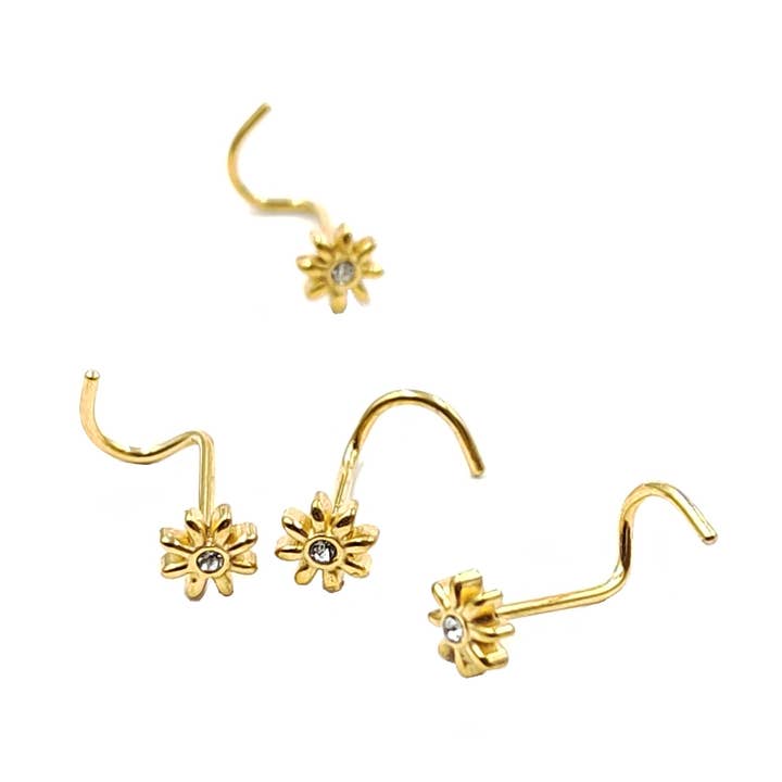 MYLENE ET FELIX – wholesale Single earring – Steel flower nose piercing1