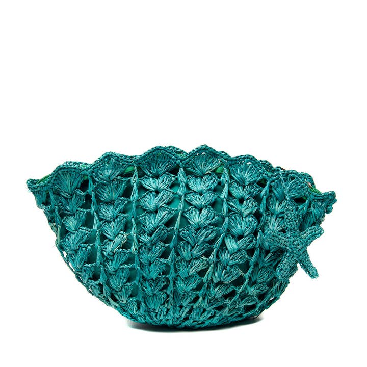 Mar Y Sol - Vendita all'ingrosso Pochette - Donna - Clutch Shelley a ventaglio in rafia lavorata all’uncinetto1