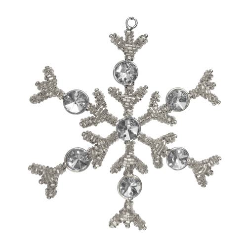 India Handicrafts Inc - Wholesale Ornament Set - Gold & Silver Snow Flake Asst.63