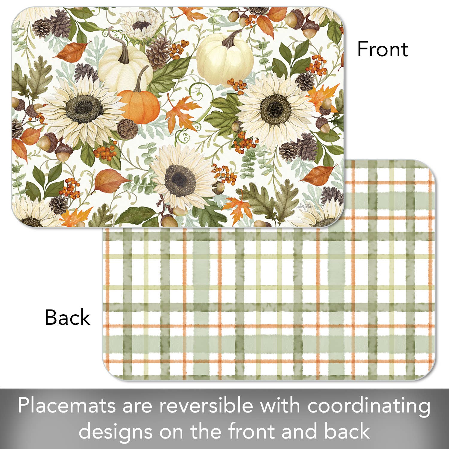 CounterArt/Highland Home/Thirstystone/CoasterStone - Wholesale Placemat - Farmhouse Fall omkeerbare rechthoekige kunststof placemat3