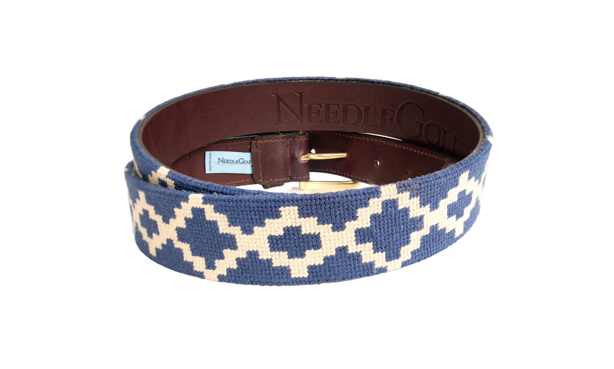 Needle Golf - Wholesale Belt - Men's - Sierra Midnight Blue Needlepoint Belt1