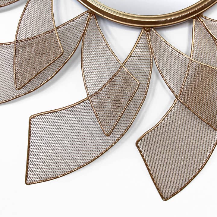 ADM Home Decoration – wholesale Väggspegel – Modern design spegel 'Sun' - Kopparsula koppar - Medium