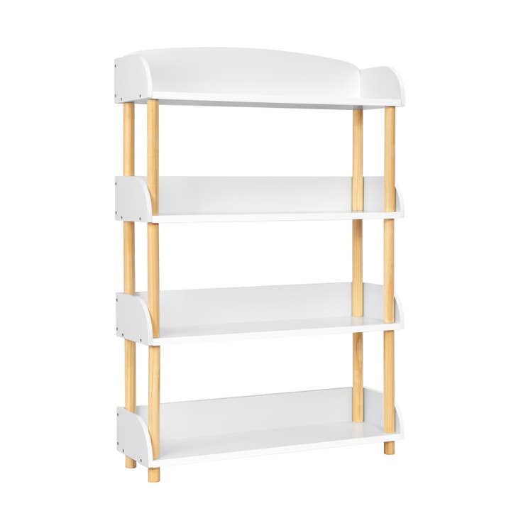 Clear 4-Tier Wooden Open Shelf Bookcase for wholesale on Faire2