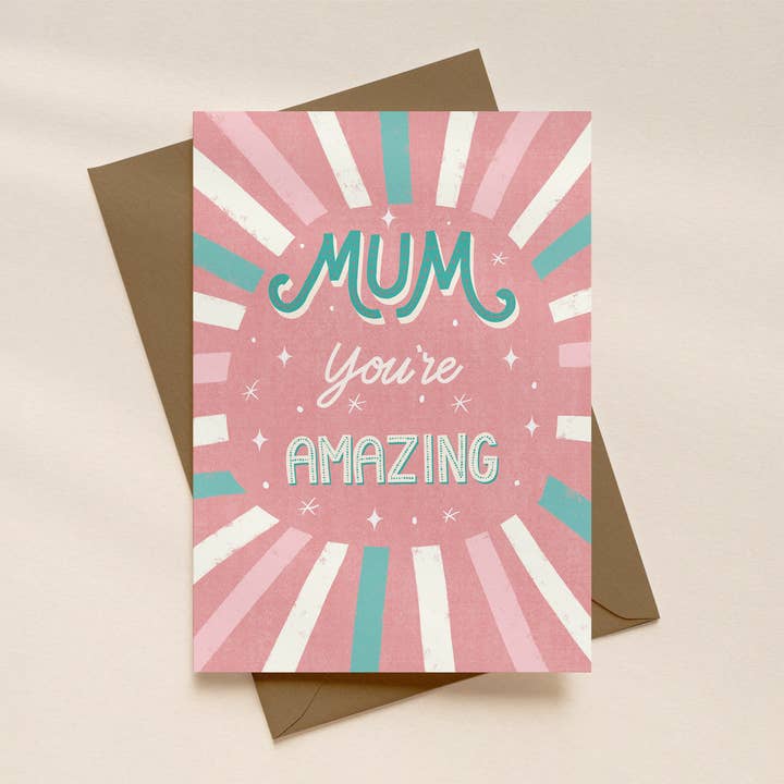 Amazing Mum Mother's Day Card for wholesale by Silky Rose Design