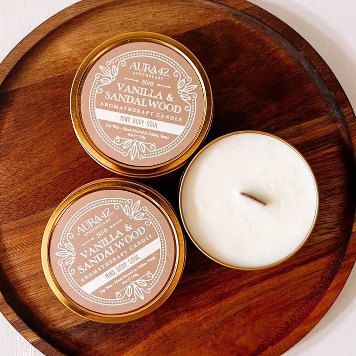 No. 0 - Aromatherapy Candle | Vanilla & Sandalwood - Petite for wholesale by Aura42® Apothecary
