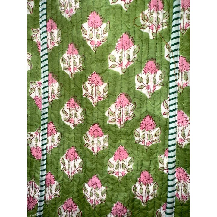 The Fox and The Mermaid - Wholesale Beach Bag - Reversible Quilted Block Printed Beach Bag