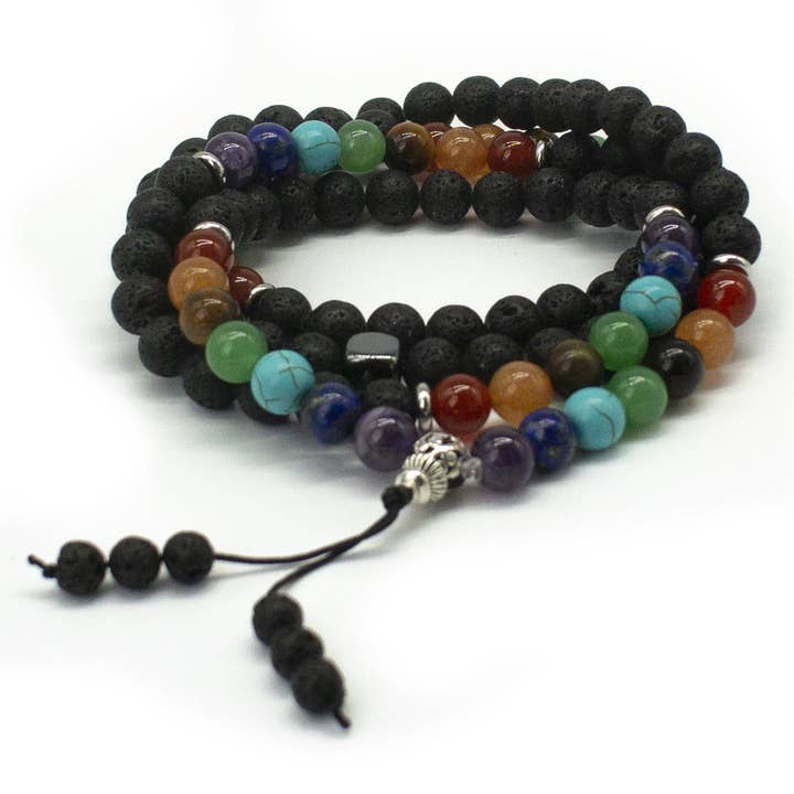 Original Source - Wholesale Beaded Bracelet - Lava & Chakra Bead Bracelet