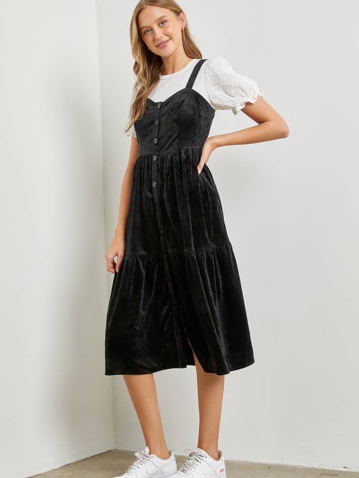 MIDI DRESS W/ PLACKETS for wholesale by Polagram by Wellmade USA