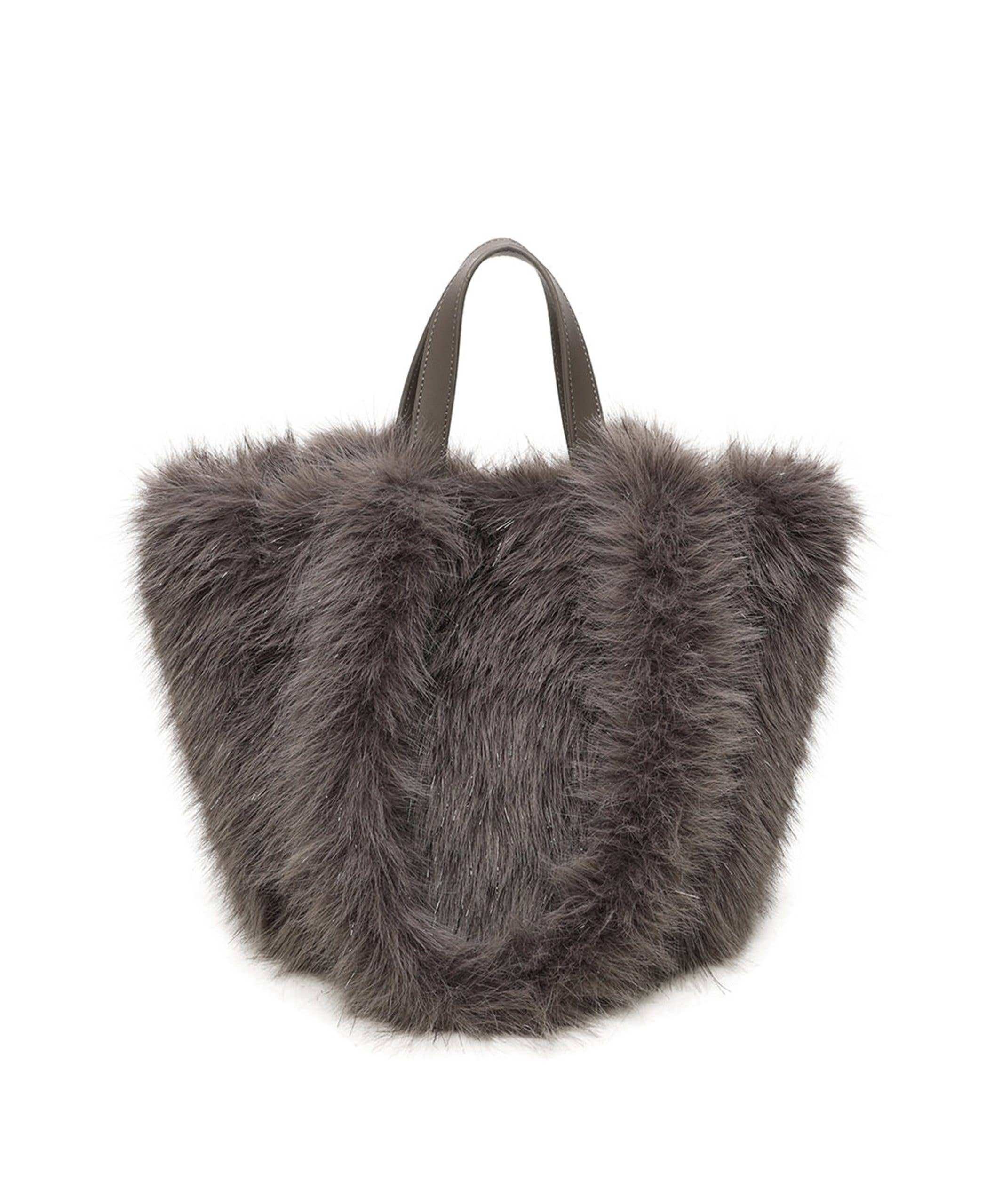 Ellas Trading – wholesale Bärkasse - Dam – Vändbar axelväska i leopardmönstrad fuskpäls med glitter3