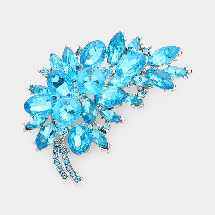 Sensibling Corp. - Wholesale Brooch - Glass Crystal Leaf Pin Brooch2